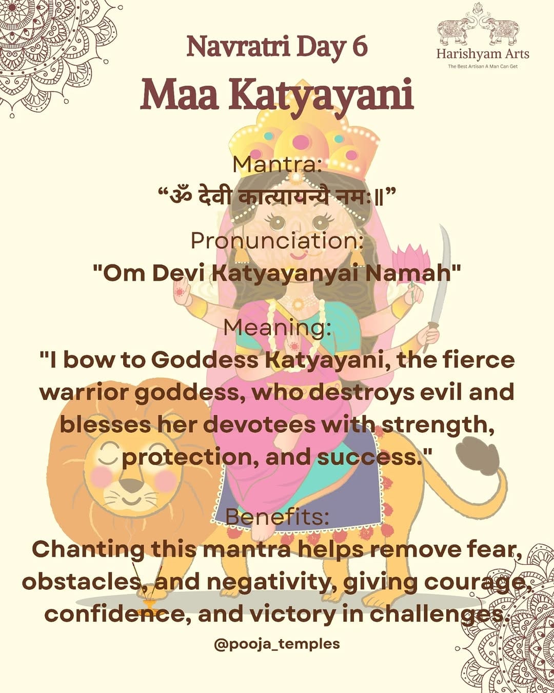 Post 5 by Pooja Temples on Instagram (image)