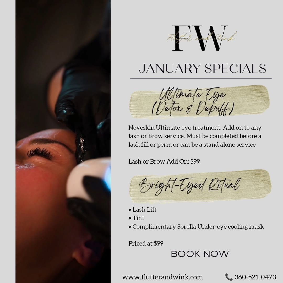 Post 10 by Flutter and Wink Vancouver, Washington Day Spa on Instagram (carousel)