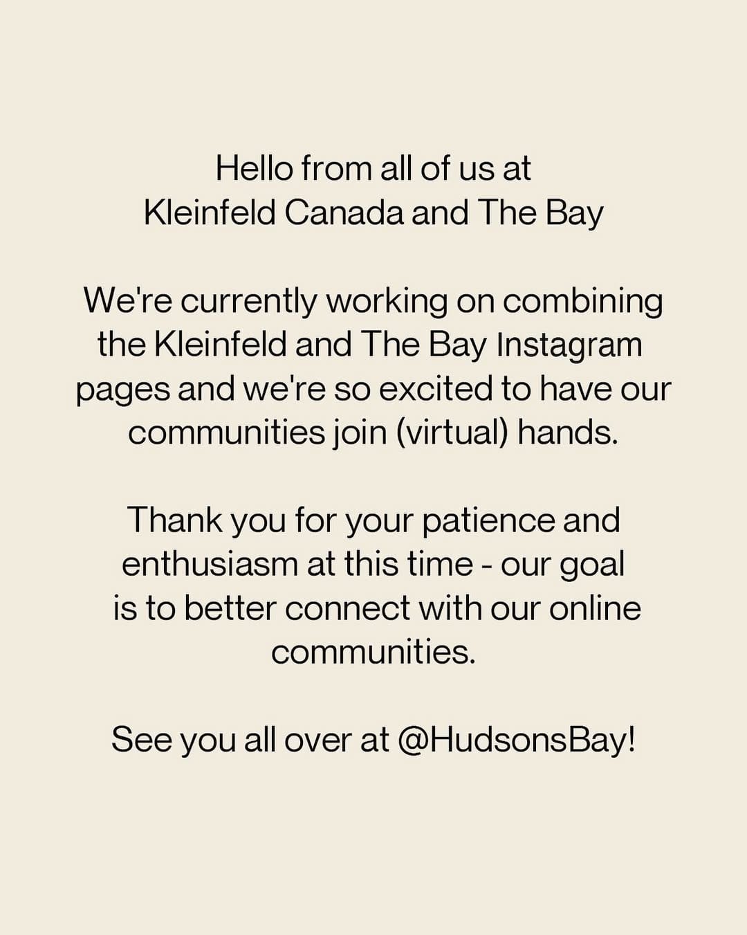 Post 1 by Kleinfeld Hudson's Bay on Instagram (image)