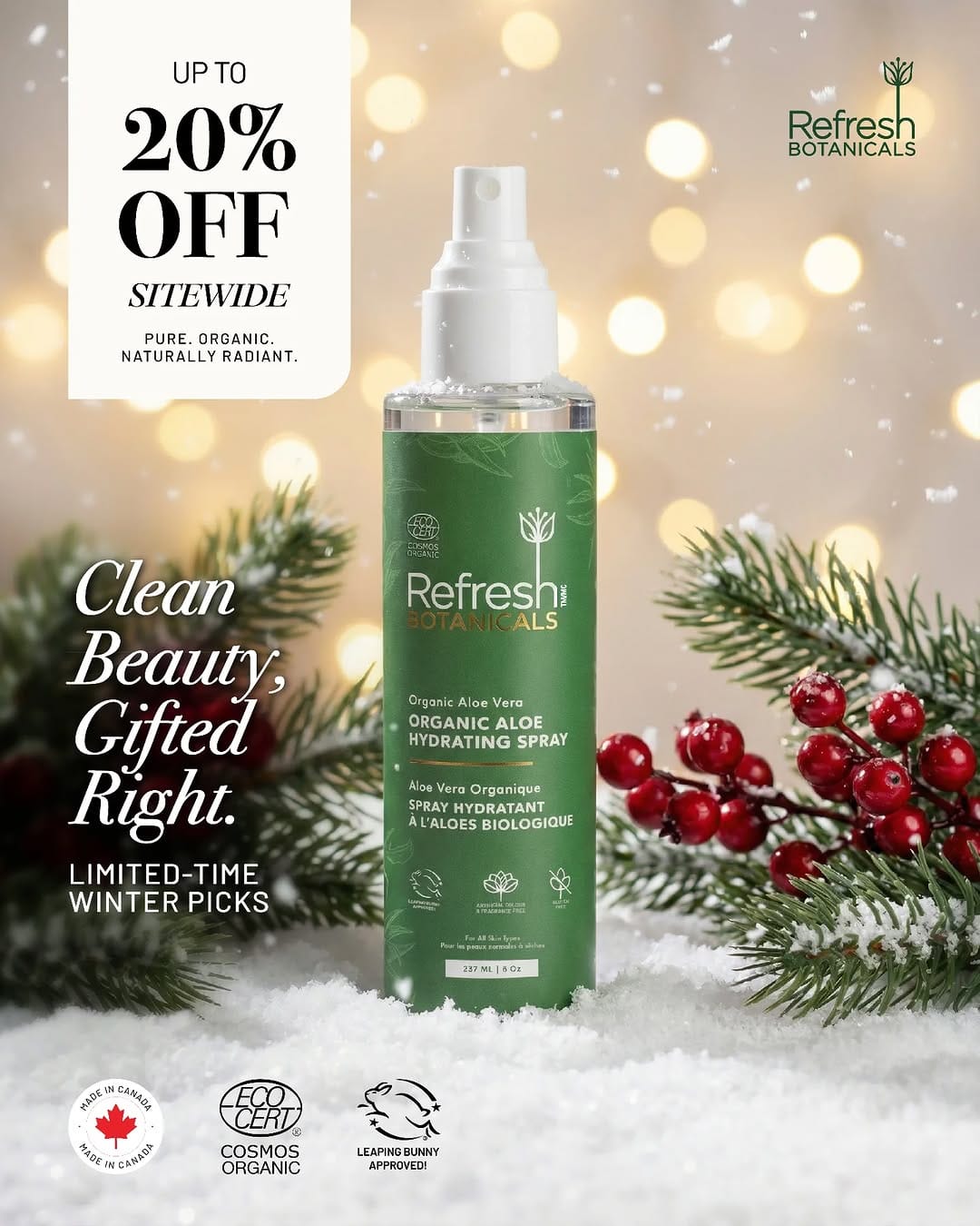 Post 8 by Refresh Botanicals - Advanced Organic Skincare on Instagram (image)