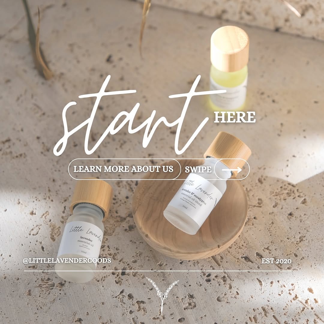 Post 10 by handcrafted essential oil goods on Instagram (carousel)