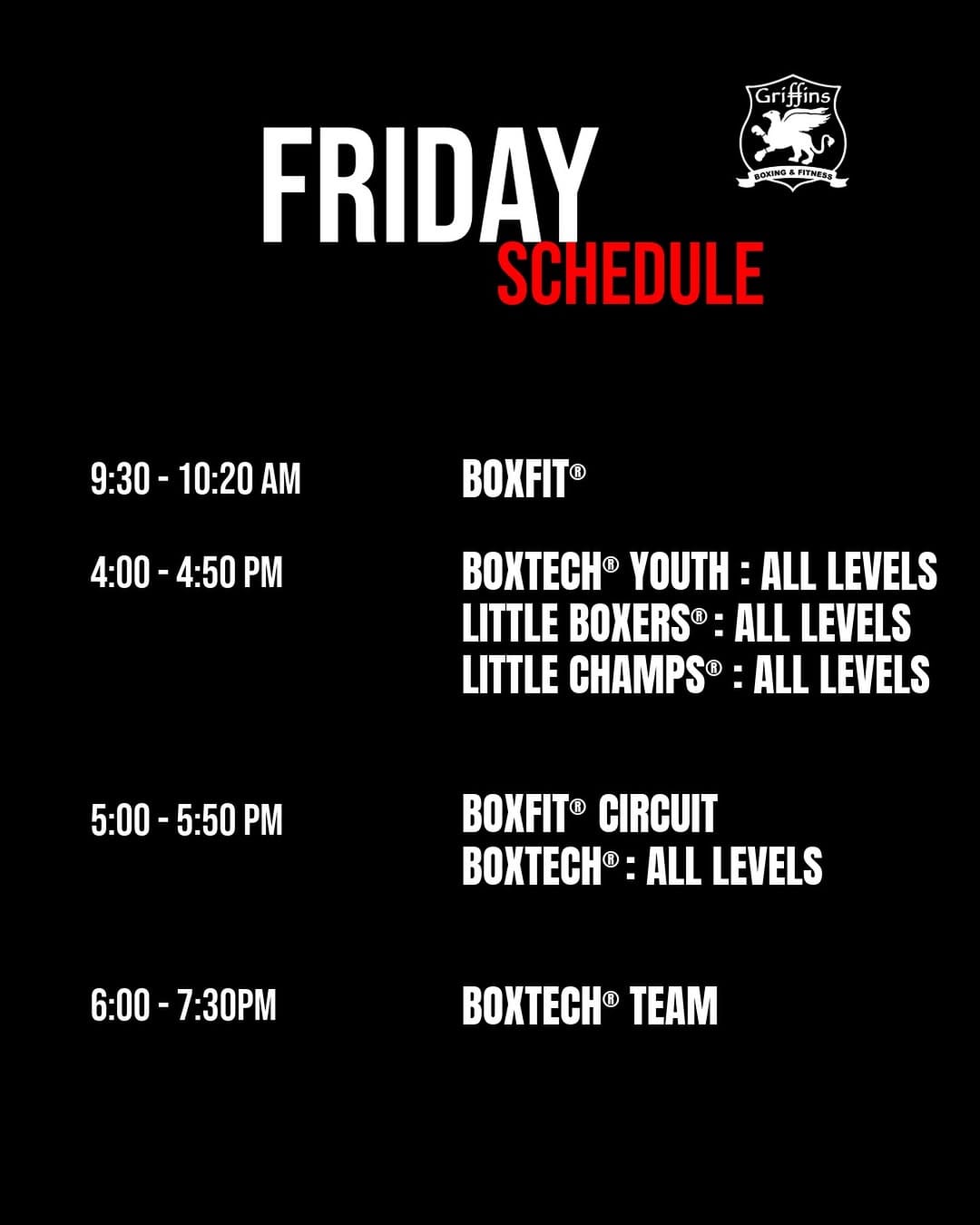 Post 6 by Griffins Boxing and Fitness on Instagram (image)