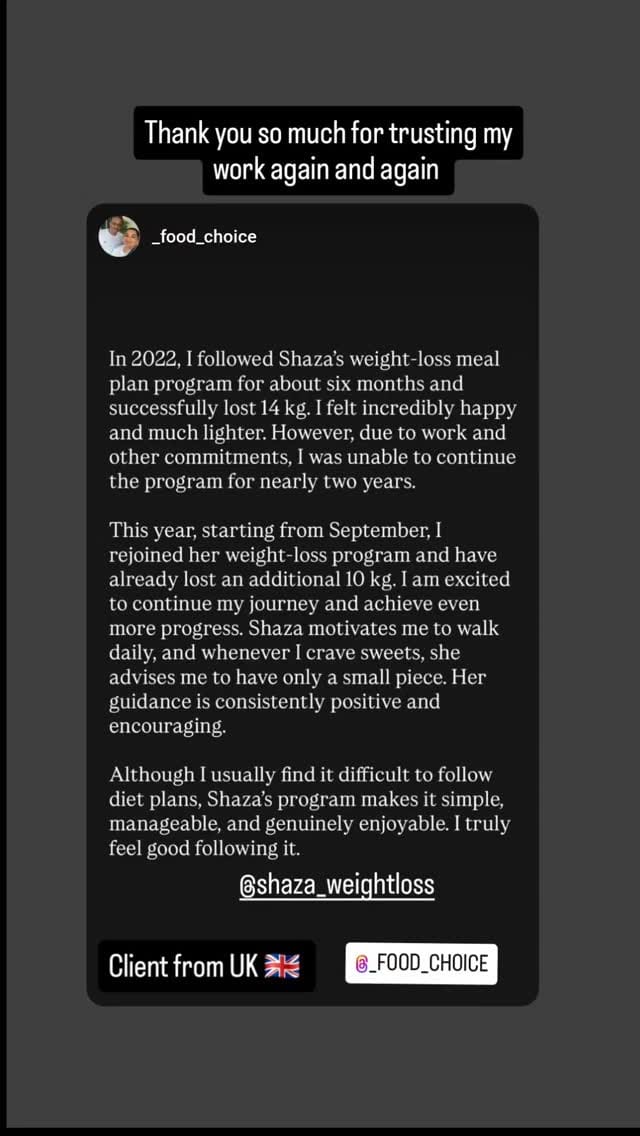 Post 7 by Shaza Weight Loss on Instagram (video)