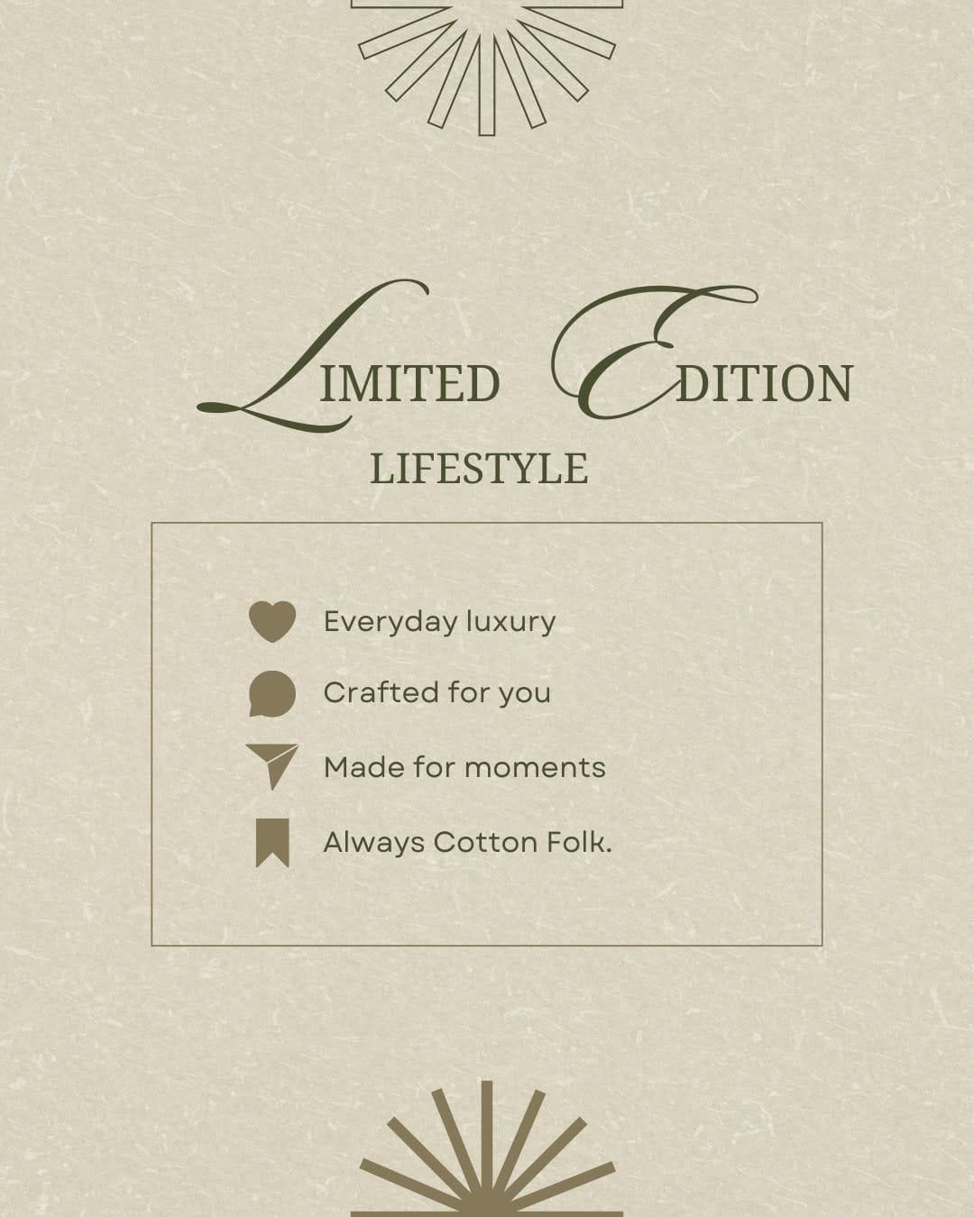 Post 10 by Cotton Folk on Instagram (image)