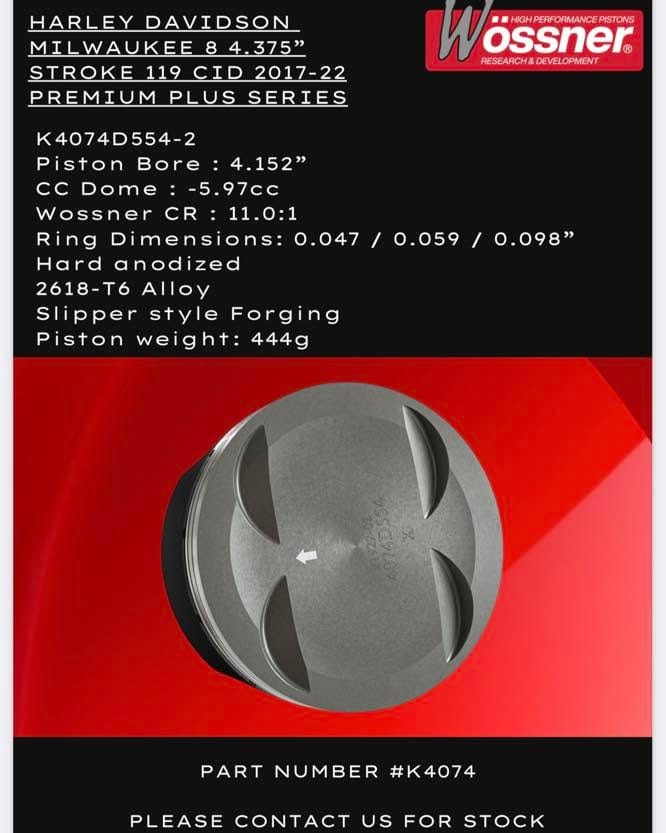 Post 2 by Wossner Pistons N.A on Instagram (image)