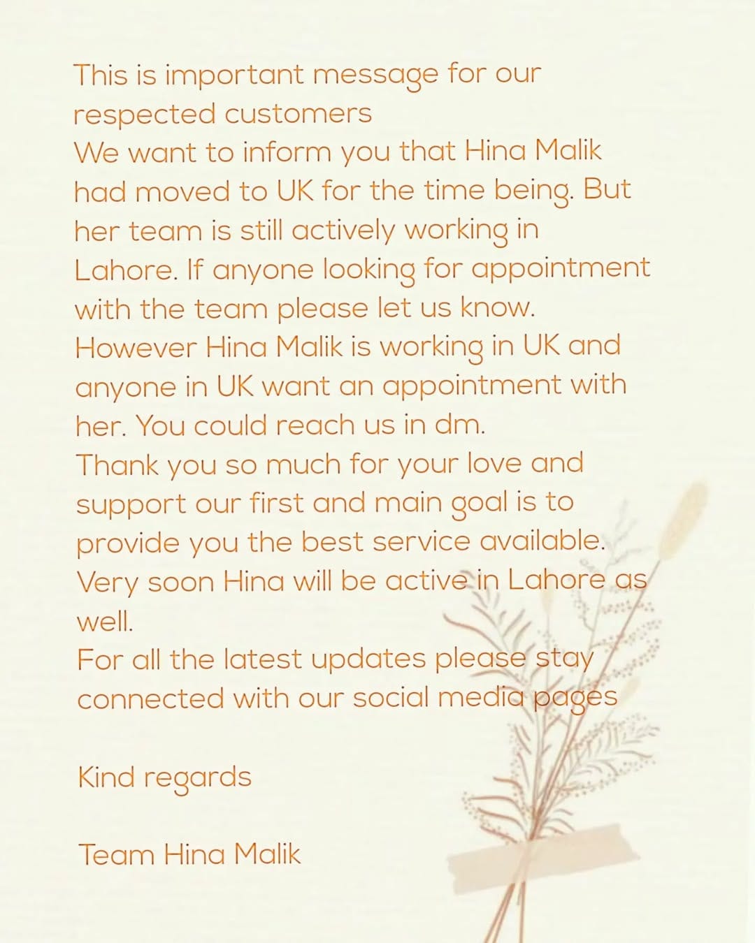 Post 1 by ONYX SALON BY HINA MALIK🇵🇰🇦🇪🇬🇧 on Instagram (image)