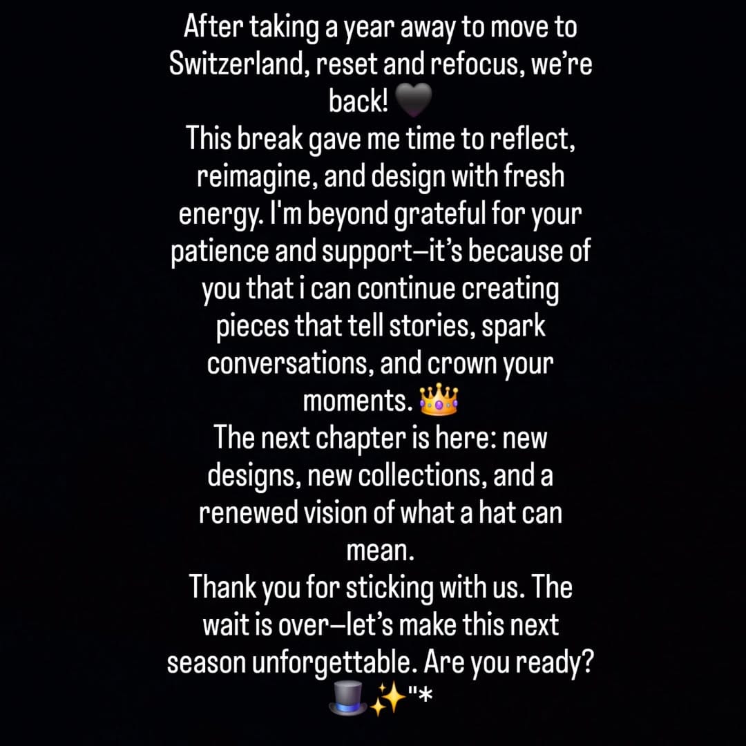 Post 8 by Oliver Lewis Hats on Instagram (image)