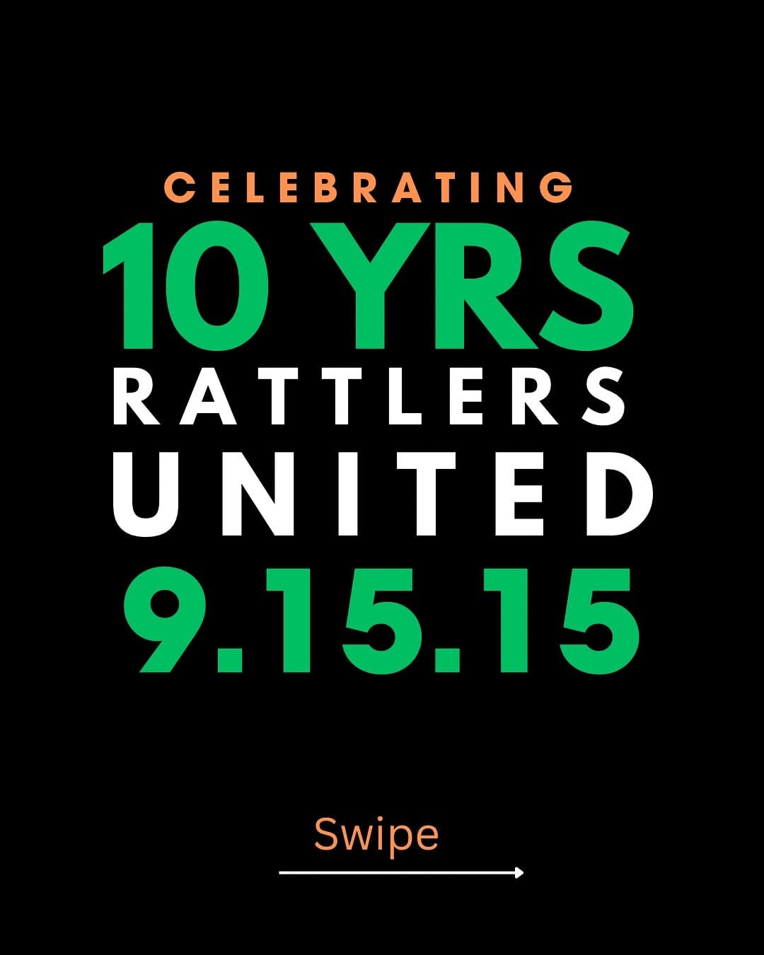 Post 10 by Rattlers United | 10 Years Strong on Instagram (carousel)