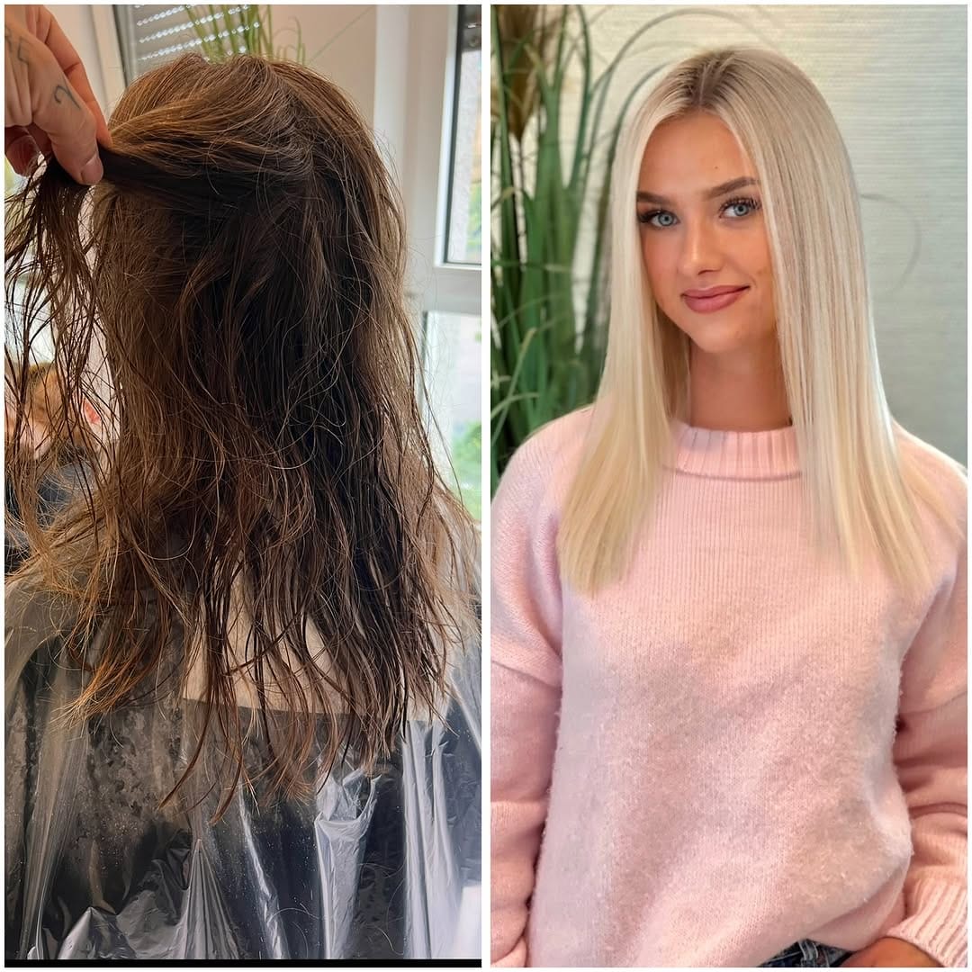 Post 4 by ✨Privatsalon, lighter coloring and extensions on Instagram (carousel)