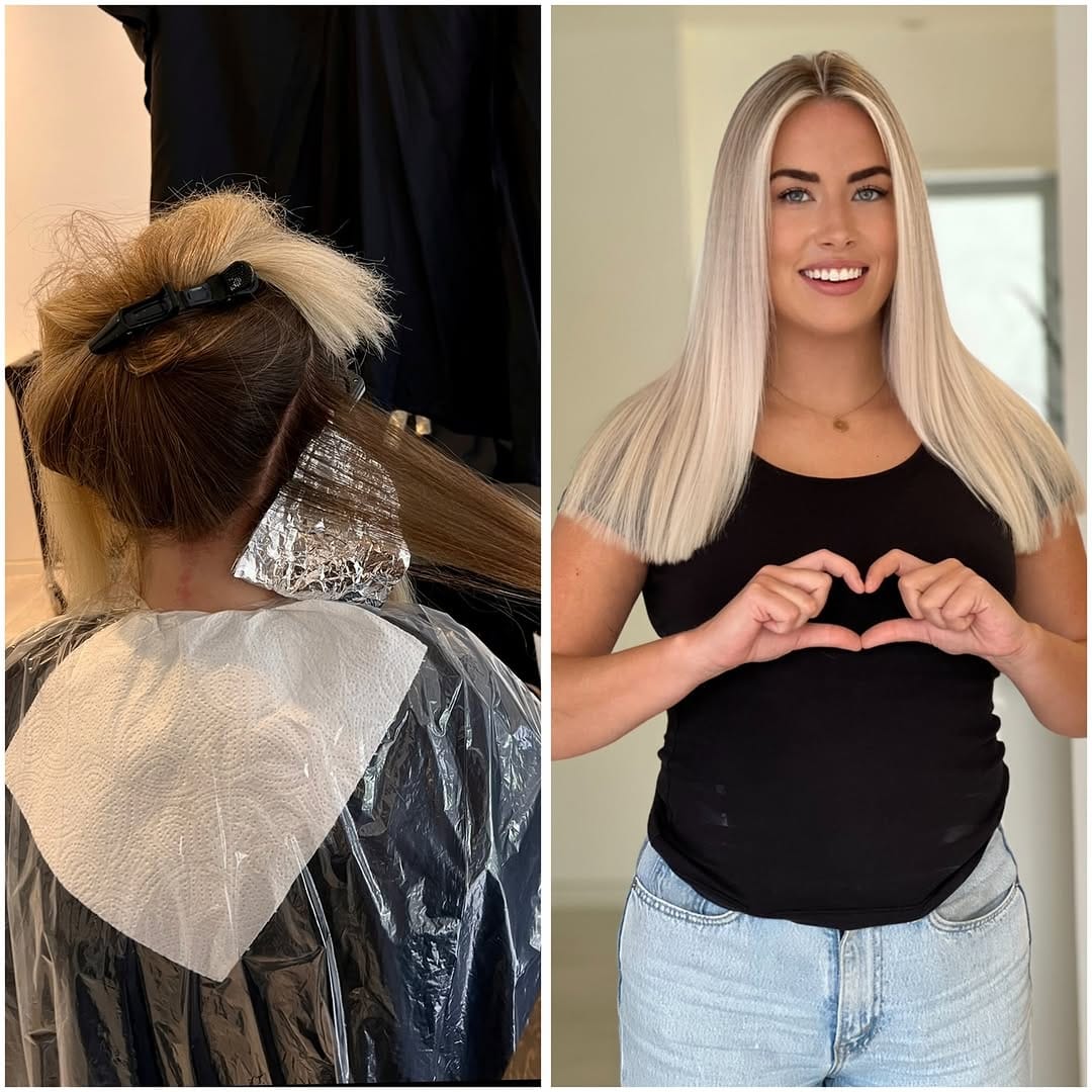 Post 7 by ✨Privatsalon, lighter coloring and extensions on Instagram (carousel)