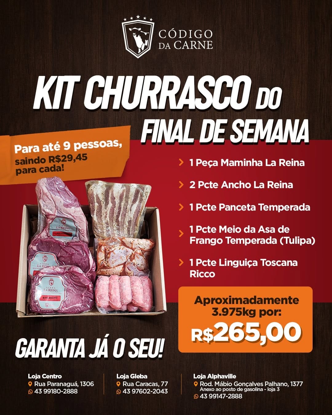 Post 3 by CÓDIGO DA CARNE | CHURRASCO • KIT BURGUER • DIA A DIA on Instagram (image)