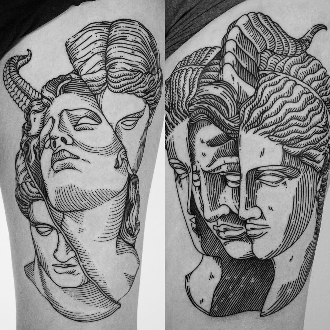 Post 8 by Piotr Mazur Engraving Tattoos on Instagram (image)