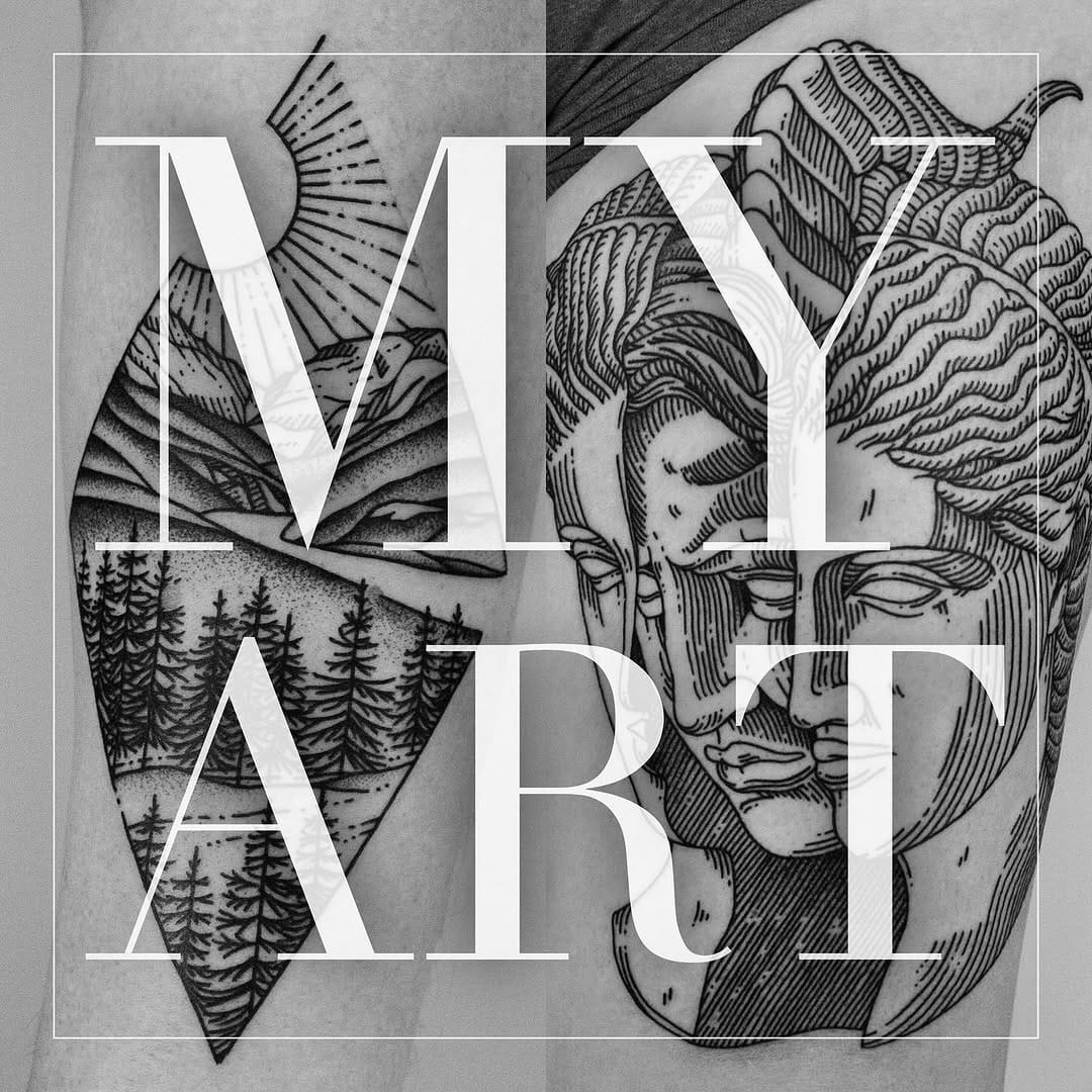 Post 10 by Piotr Mazur Engraving Tattoos on Instagram (carousel)