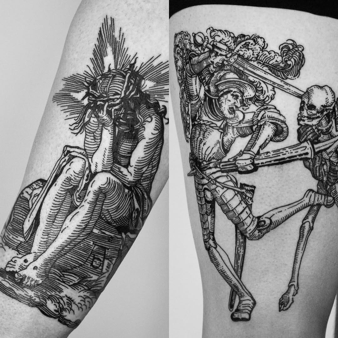 Post 5 by Piotr Mazur Engraving Tattoos on Instagram (image)