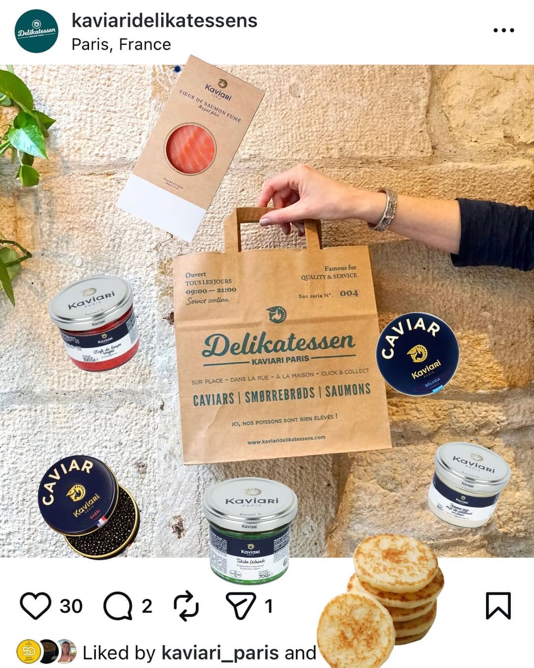 Post 5 by Boutiques Kaviari Delikatessen on Instagram (image)