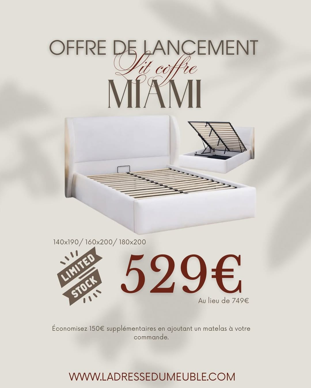 Post 7 by CANAPÉS | LITERIES | MEUBLES | MATELAS on Instagram (image)