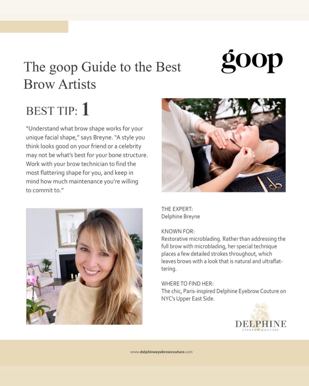 Post 9 by Delphine Breyne, founder of Delphine Eyebrow Couture on Instagram (image)