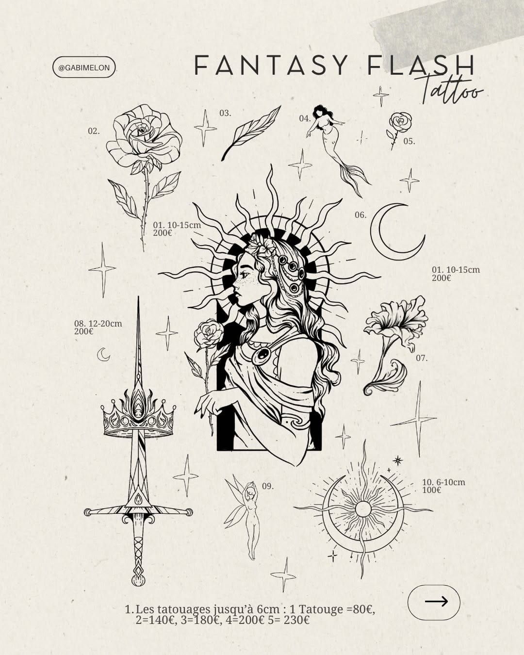 Post 9 by Gabi 🌝 Fineline Tattoo / Montpellier 34 📍 Miracle tattoo on Instagram (carousel)