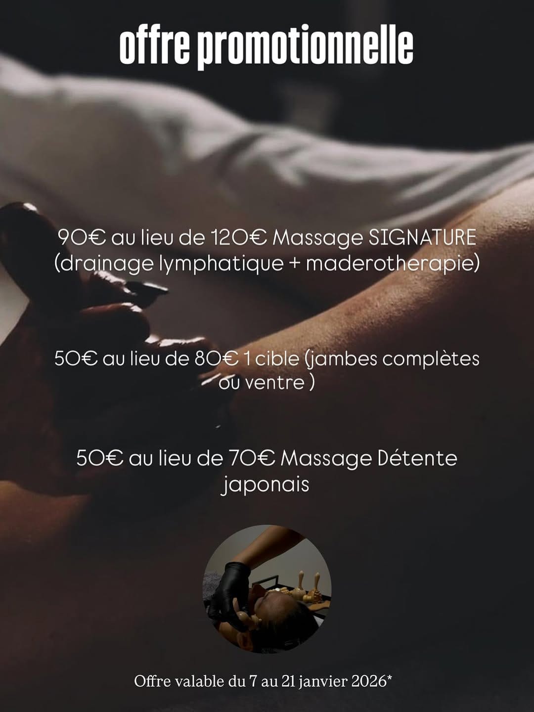 Post 1 by MASSAGE- DRAINAGE LYMPHATIQUE-MADEROTHERAPIE on Instagram (image)