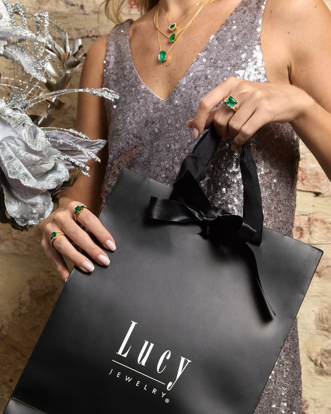 Post 6 by LUCY JEWELRY® Emerald store on Instagram (carousel)
