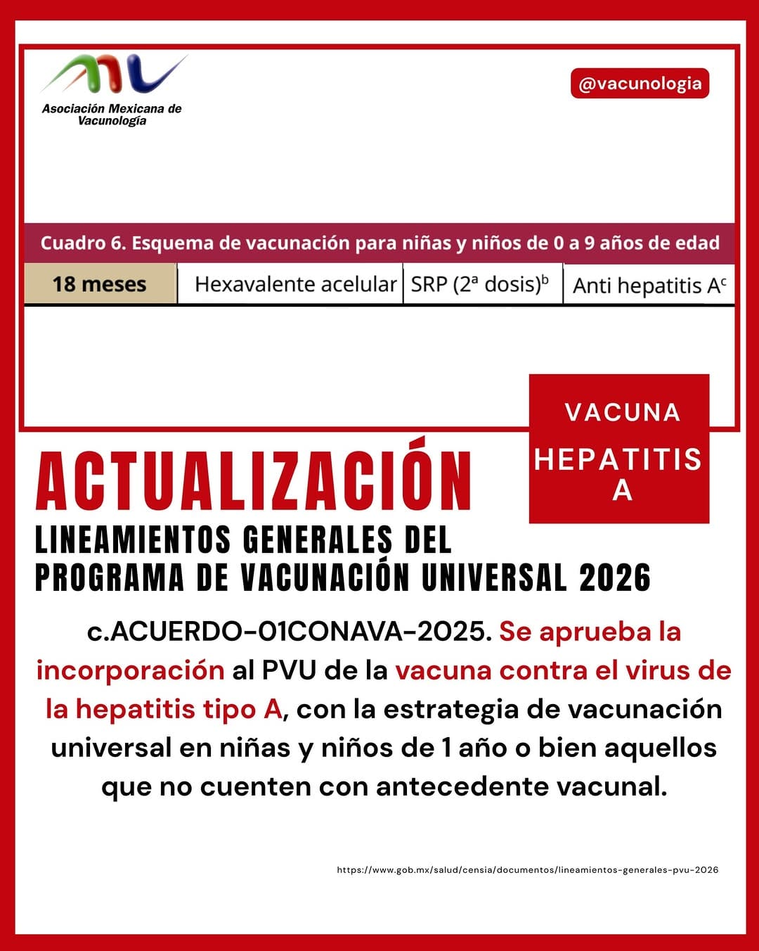 Post 7 by Asociación Mexicana de Vacunología on Instagram (image)
