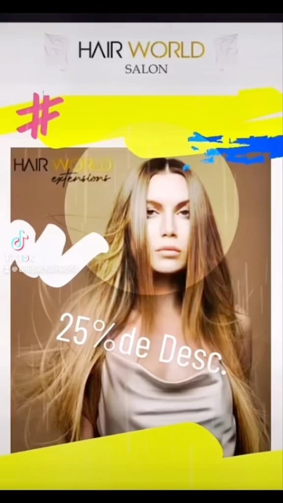 Post 8 by Hair World Salon Mexico on Instagram (video)