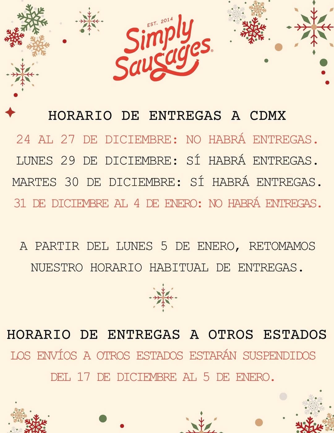 Post 1 by Simply Sausages México on Instagram (image)