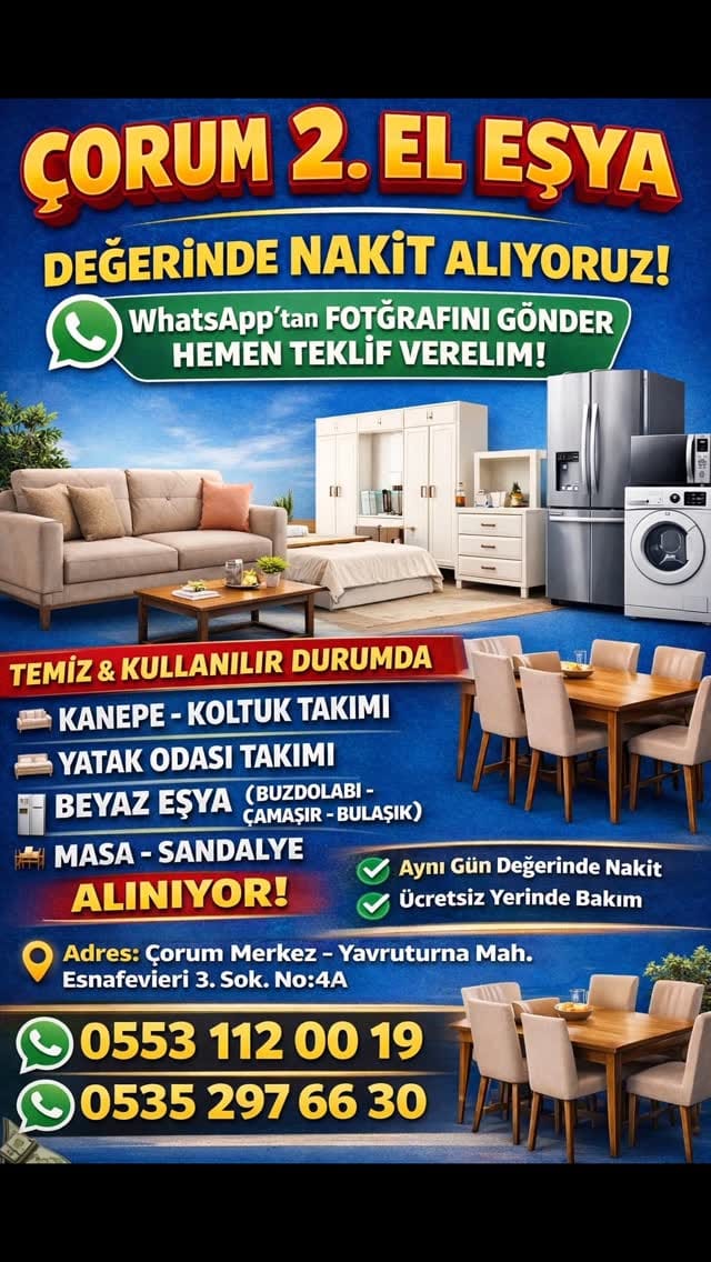 Post 1 by Çorum İkinci EL Eşya on Instagram (video)