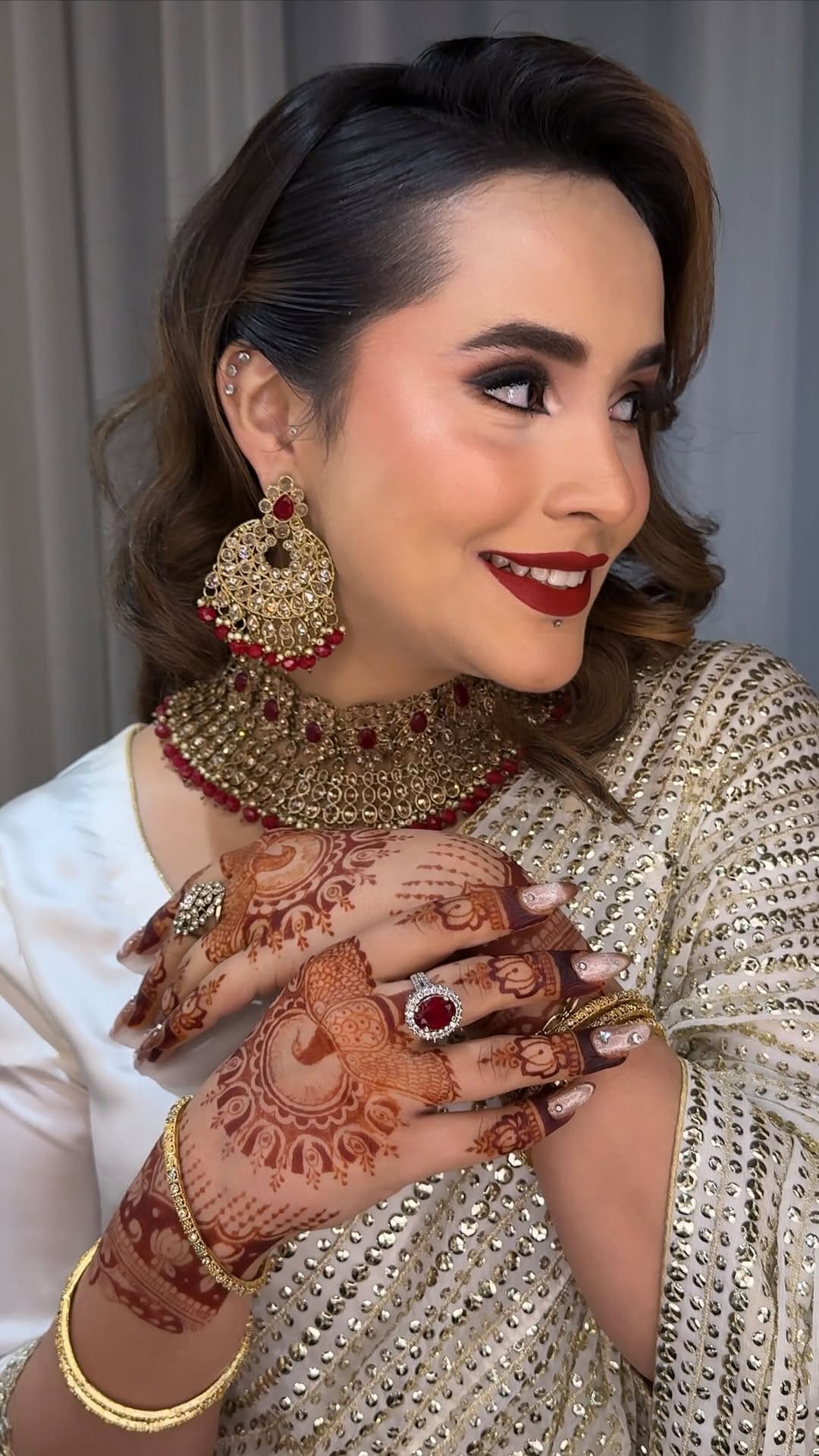 Post 1 by Maahwish Ahsan Bridal MUA + Hair Colourist on Instagram (video)