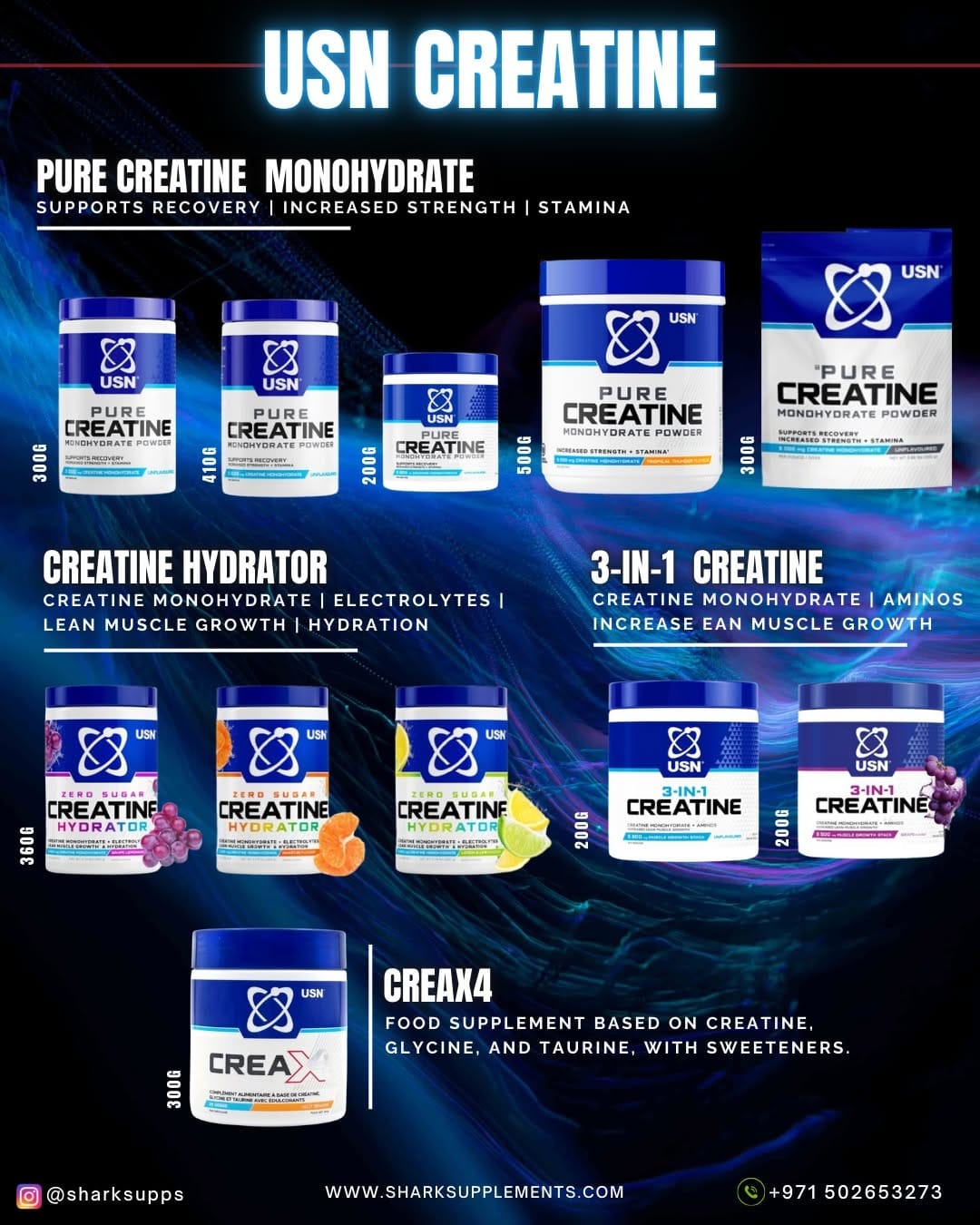 Post 3 by Shark Supplements on Instagram (image)