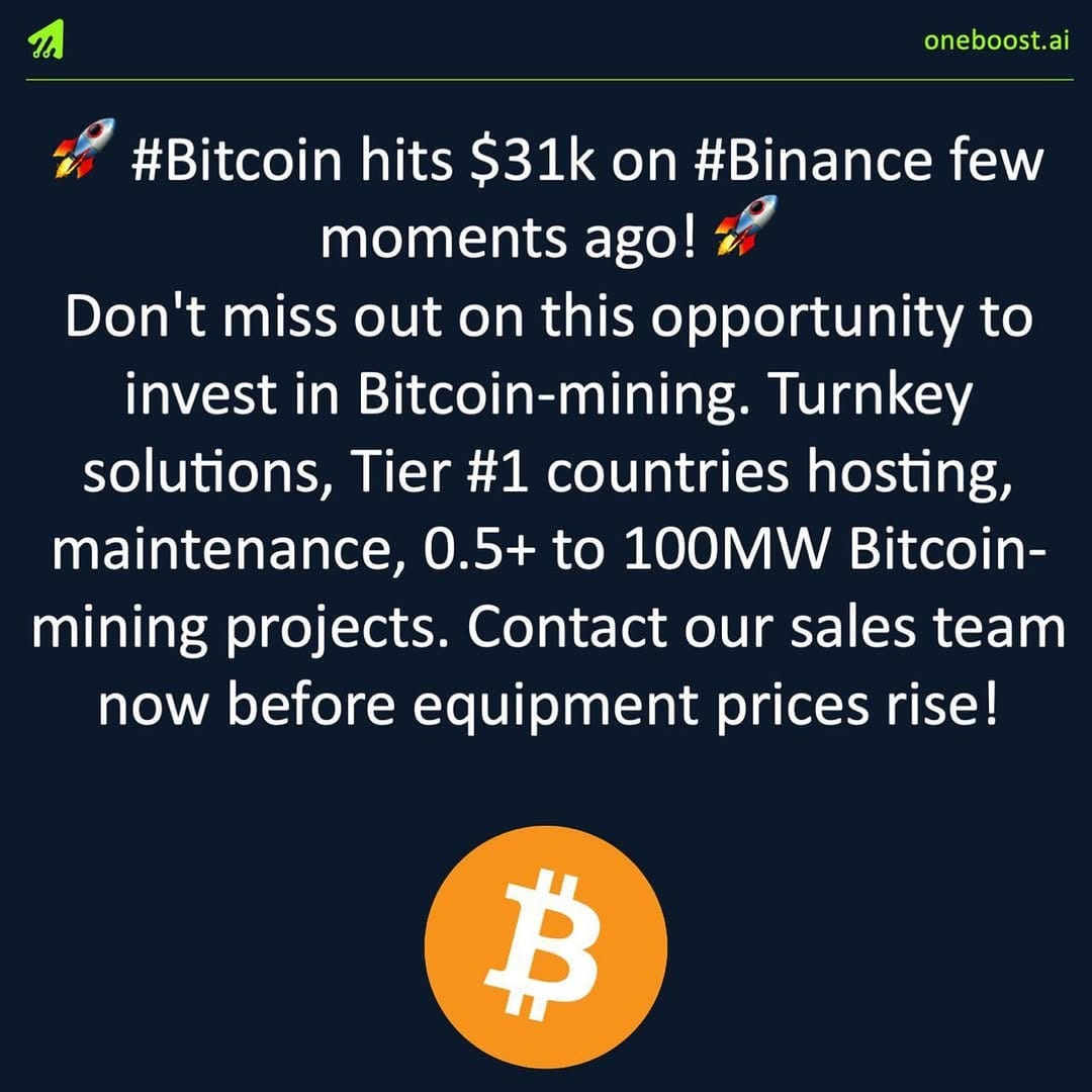 Post 6 by Full-service global Bitcoin-mining company on Instagram (image)