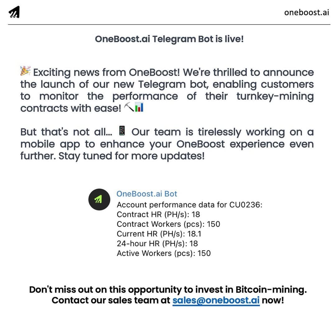 Post 2 by Full-service global Bitcoin-mining company on Instagram (image)