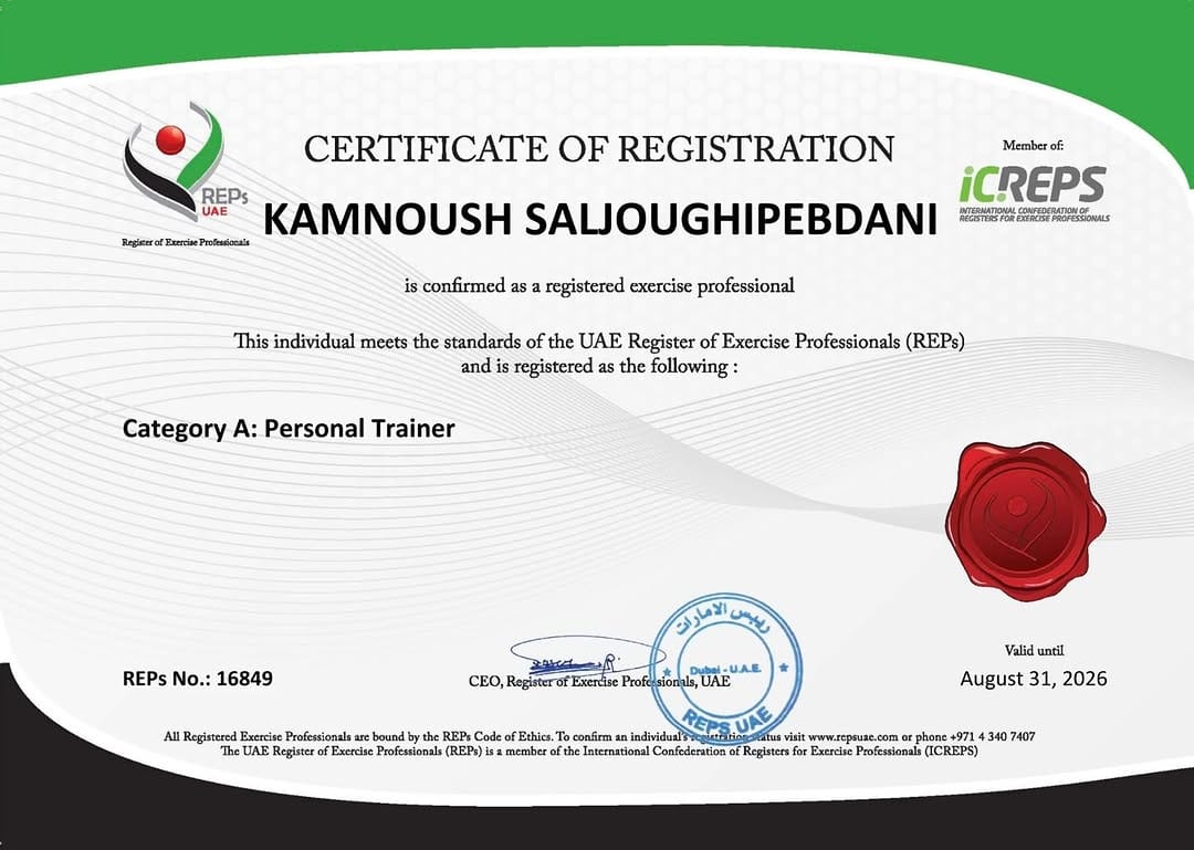 Post 6 by KAMNOUSH SALJOUGHI | PERSONAL TRAINER on Instagram (image)