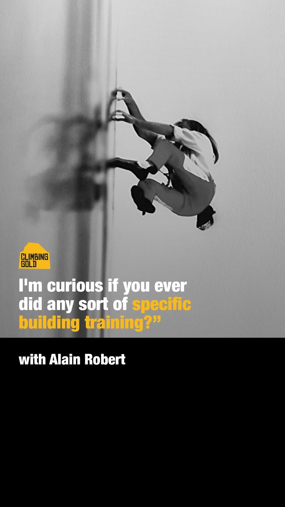 Post 6 by Alain Robert | Legendary Free Solo Climber on Instagram (video)