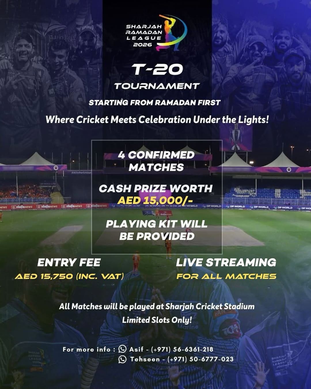 Post 3 by Sharjah Cricket Stadium on Instagram (image)