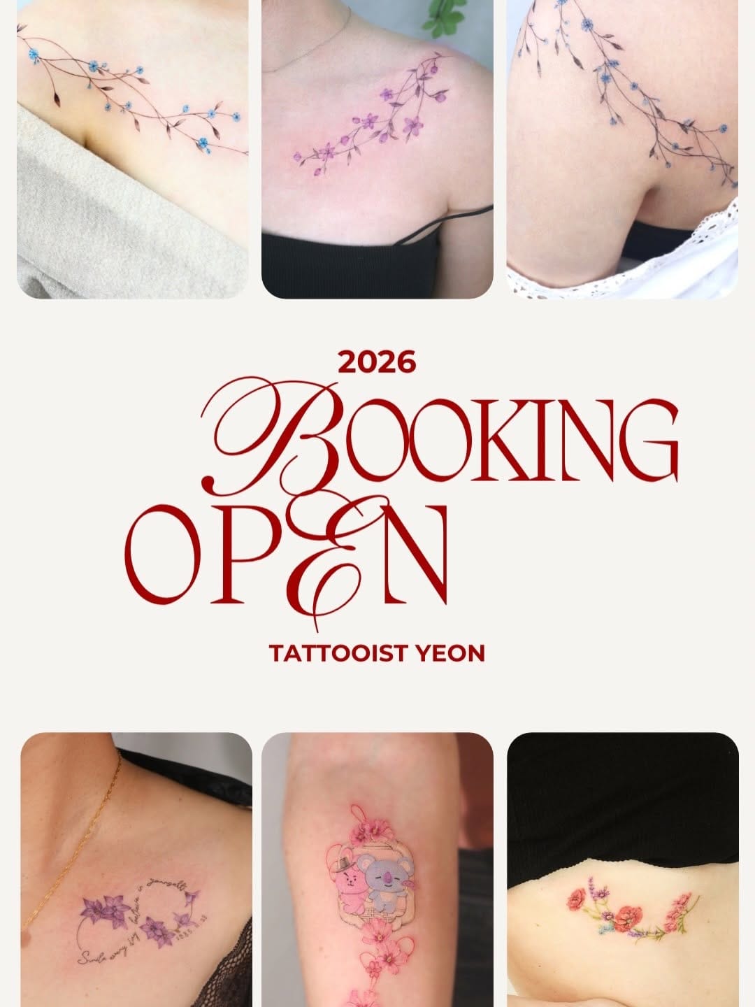 Post 5 by Flowertattoo : Tattooist_YEON 꽃타투 _타투이스트연 on Instagram (carousel)