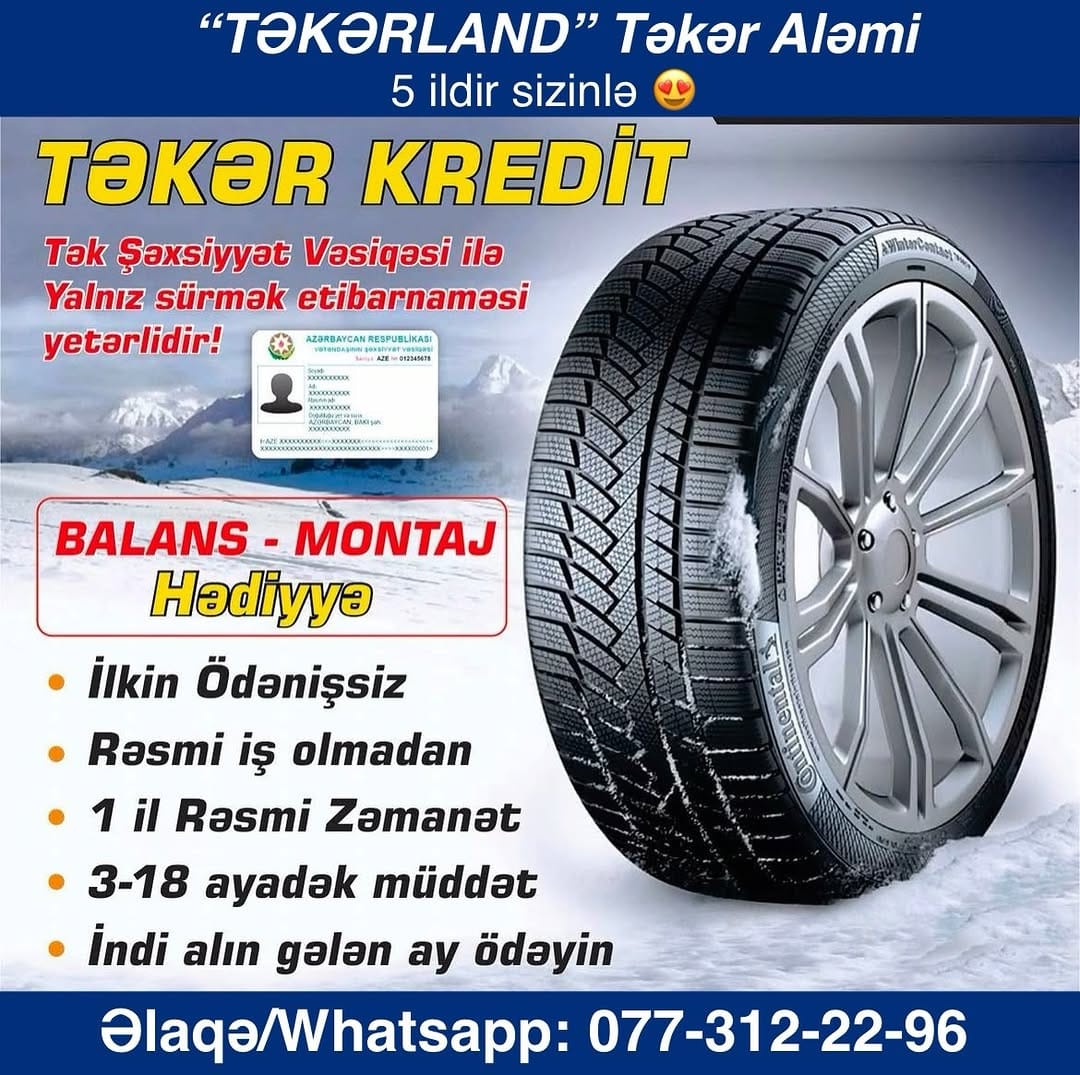 Post 3 by Təkərlənd.az Təkər Kredit on Instagram (image)