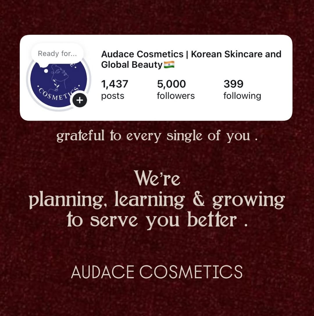 Post 3 by Audace Cosmetics | Skincare and Beauty 🇮🇳 on Instagram (image)