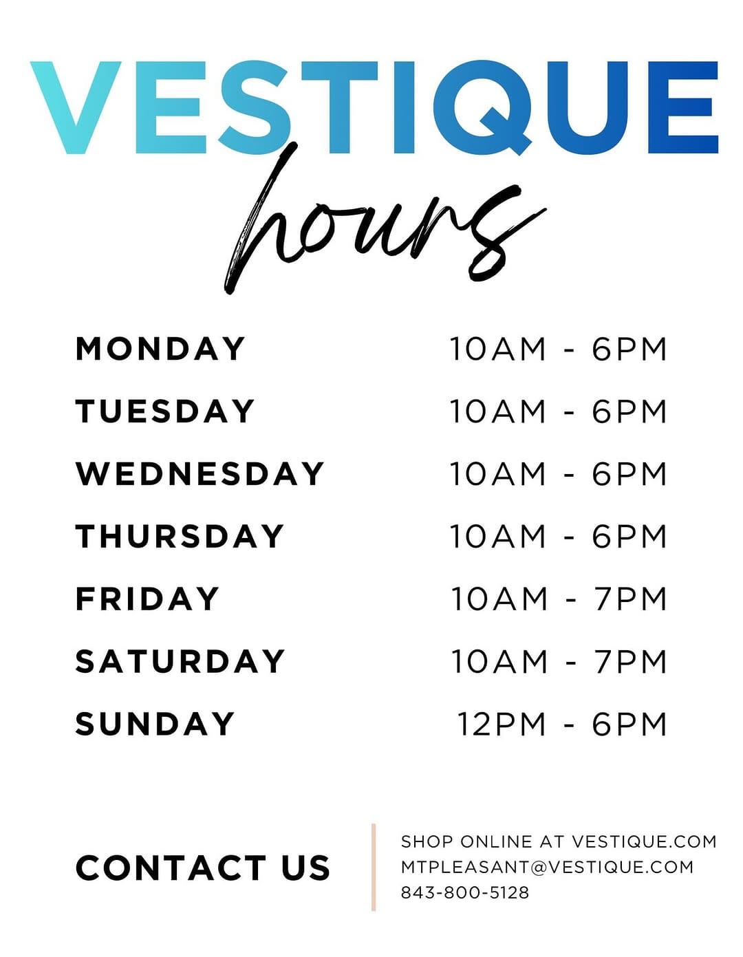 Post 10 by VESTIQUE charleston on Instagram (image)
