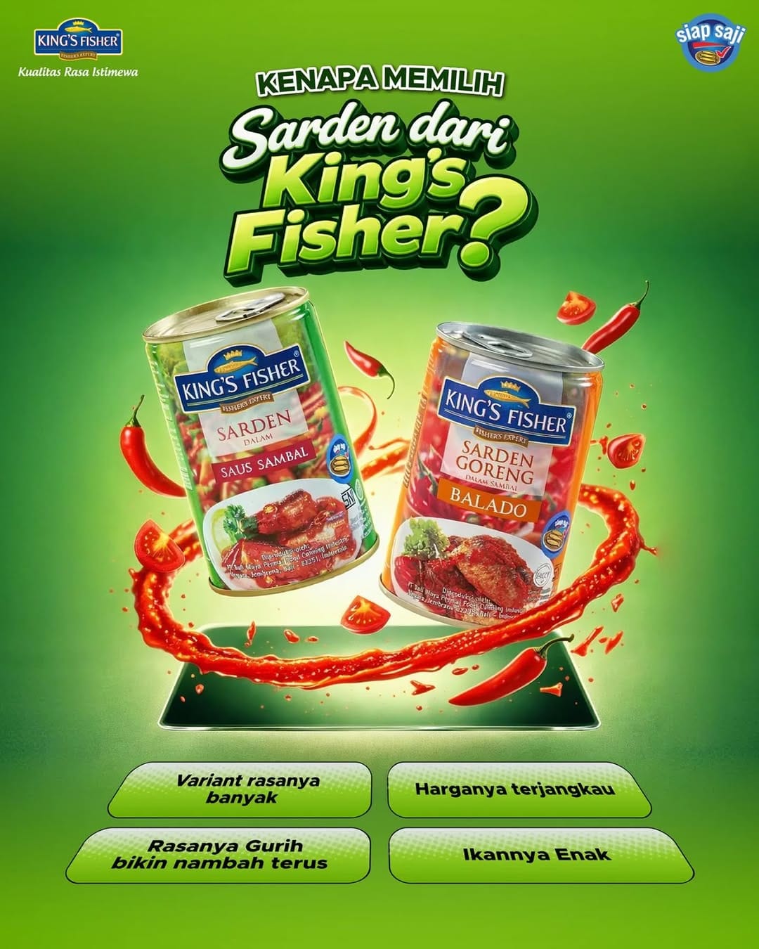 Post 7 by Sarden | Makarel | Tuna | Terasi King's Fisher on Instagram (image)