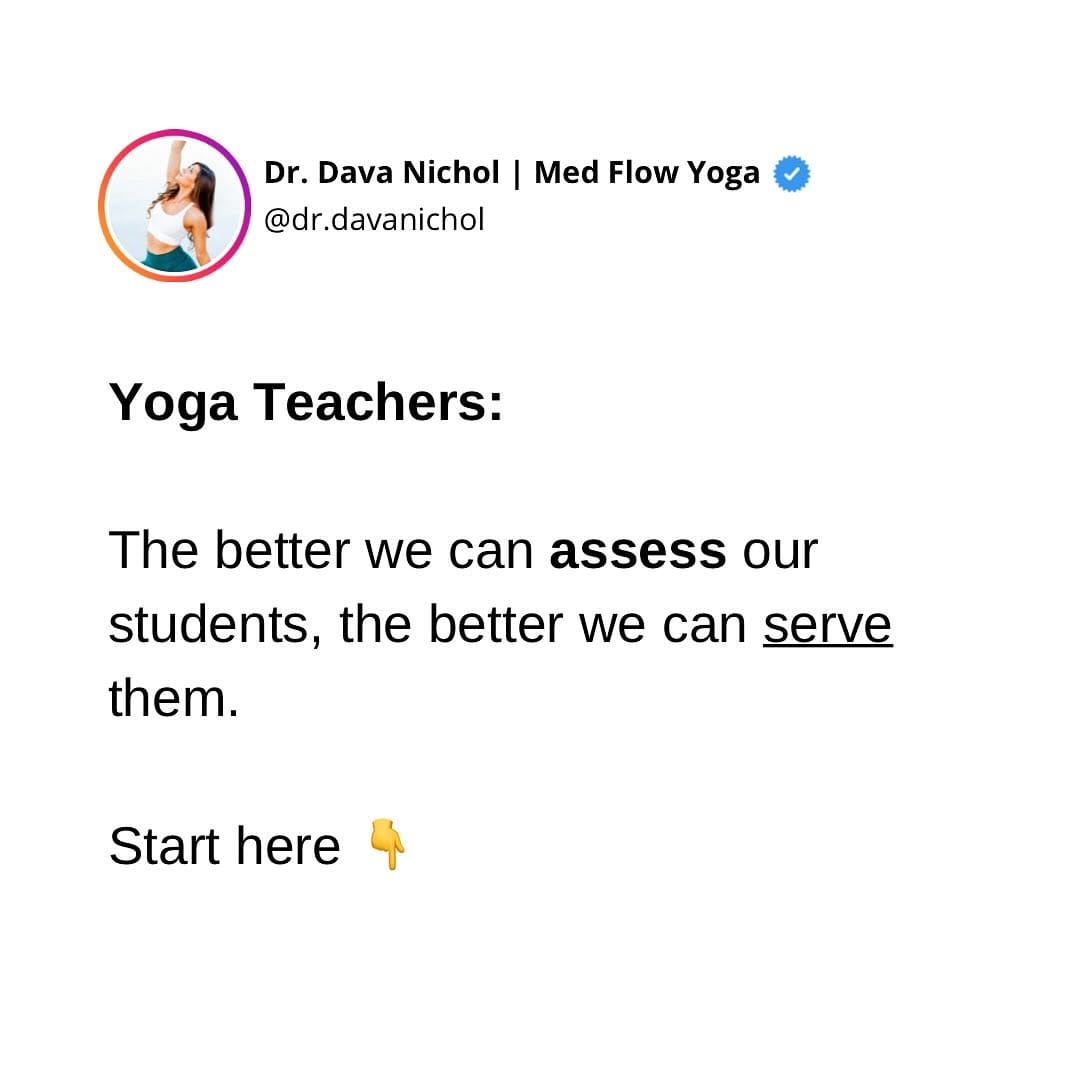 Post 8 by Dr. Dava Nichol | Med Flow Yoga on Instagram (image)