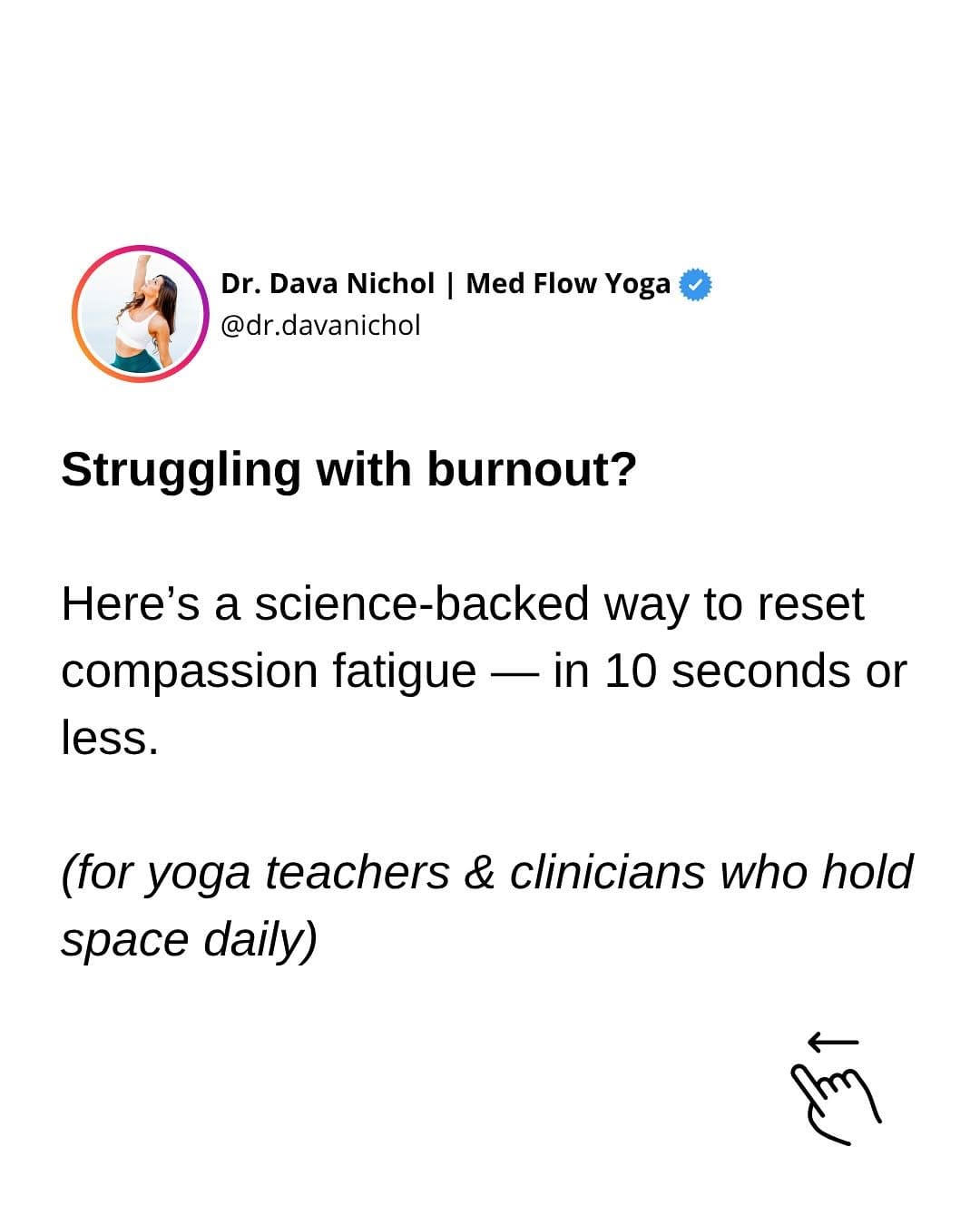 Post 6 by Dr. Dava Nichol | Med Flow Yoga on Instagram (carousel)