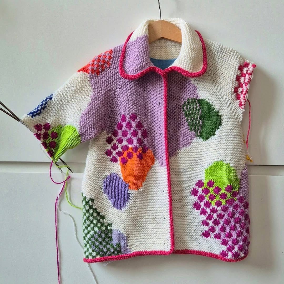 Post 1 by MEKOOME | Handknitted abstract knitwear on Instagram (carousel)