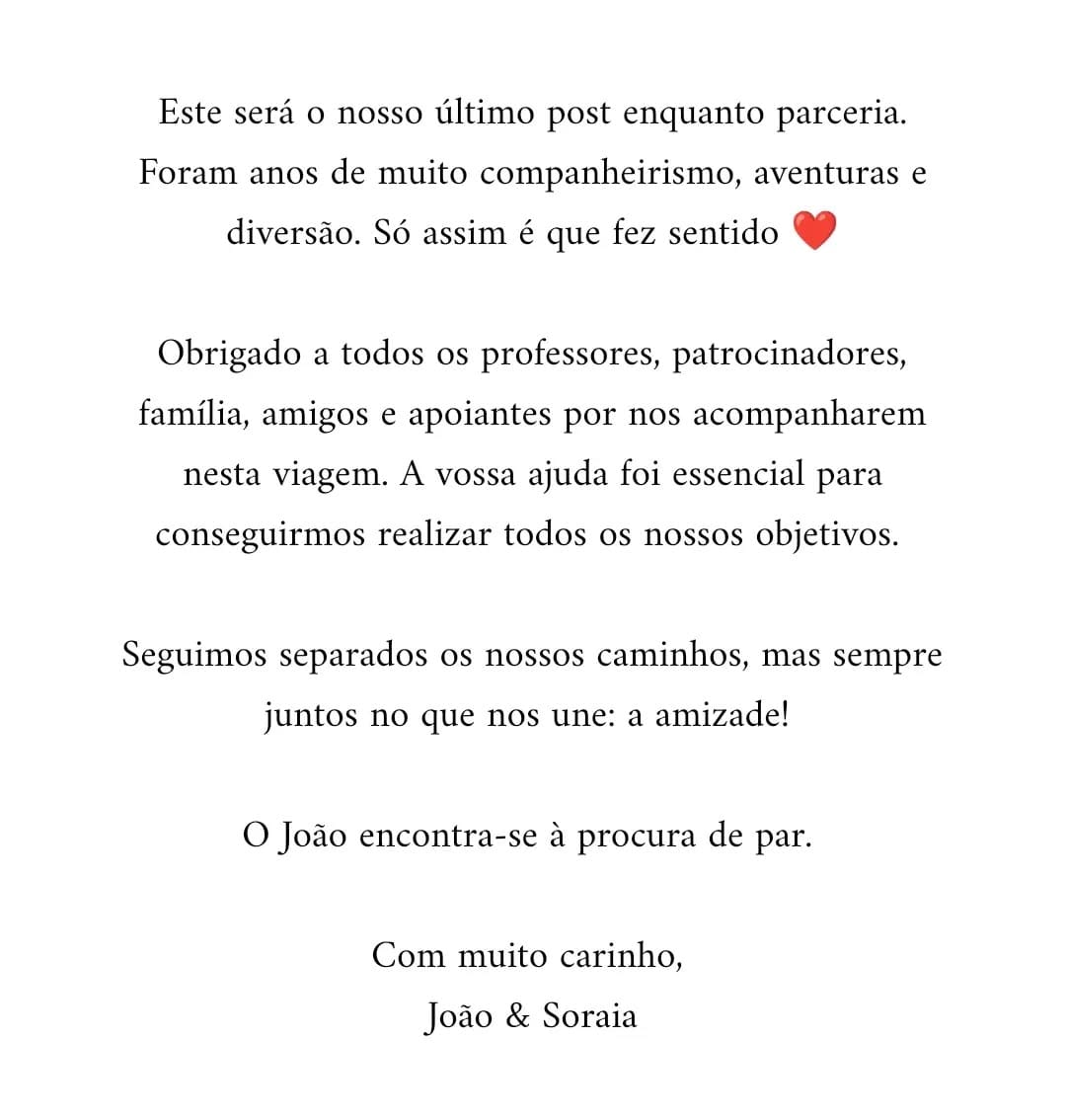 Post 1 by João Jesus & Soraia Oliveira on Instagram (image)