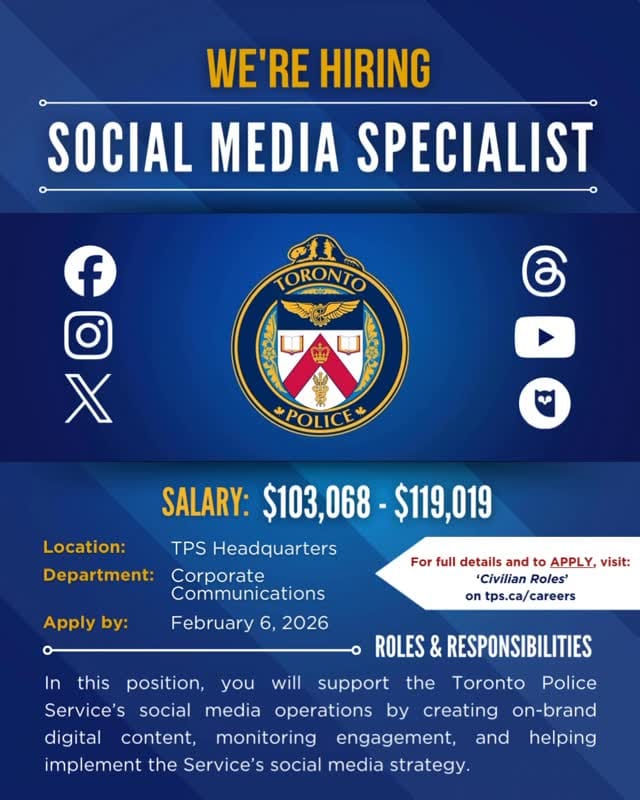 Post 3 by Toronto Police - Talent Acquisition on Instagram (video)