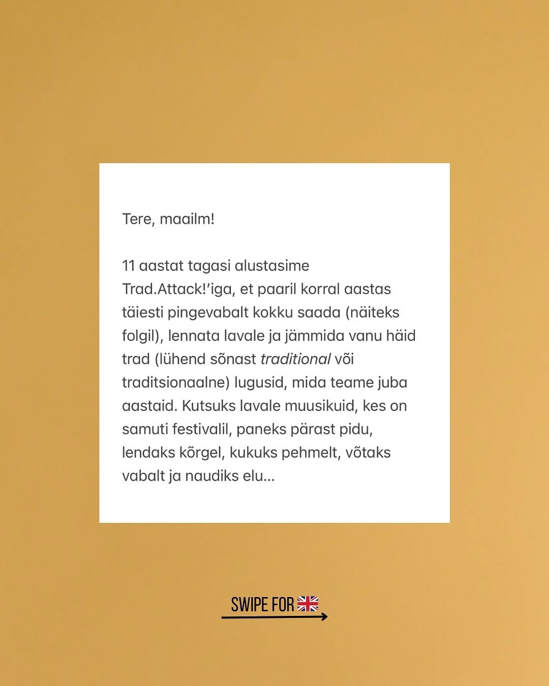 Post 10 by Trad.Attack! Official on Instagram (carousel)