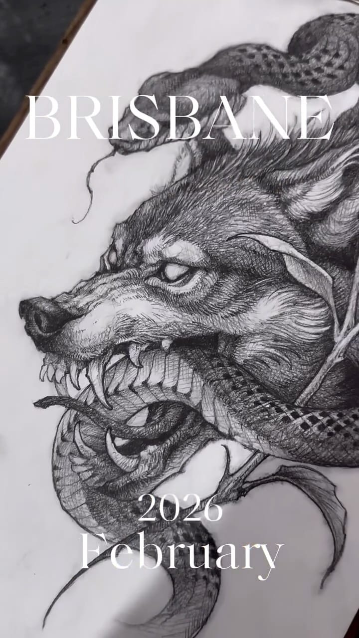 Post 6 by BOBO 블랙워크 긴팔타투 동물타투 늑대타투 on Instagram (video)