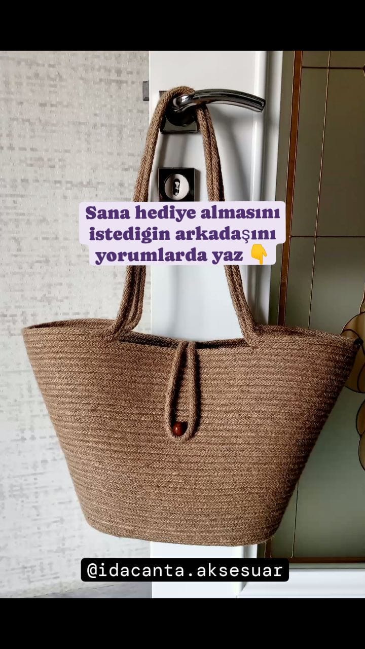 Post 9 by hasır çanta / kordon supla / sepet / ıslak keçe aksesuarlar on Instagram (video)