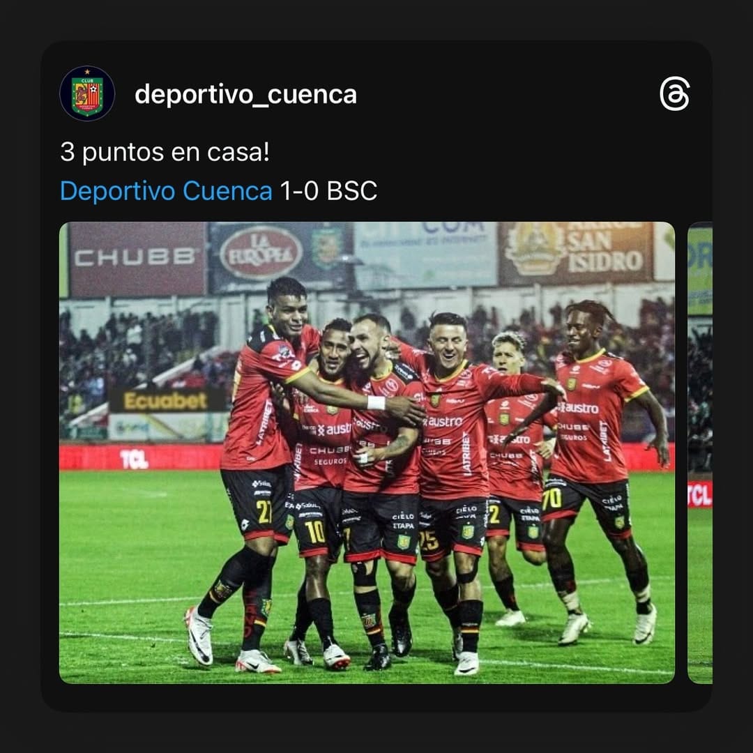 Post 9 by Deportivo Cuenca (Fan Page) on Instagram (image)