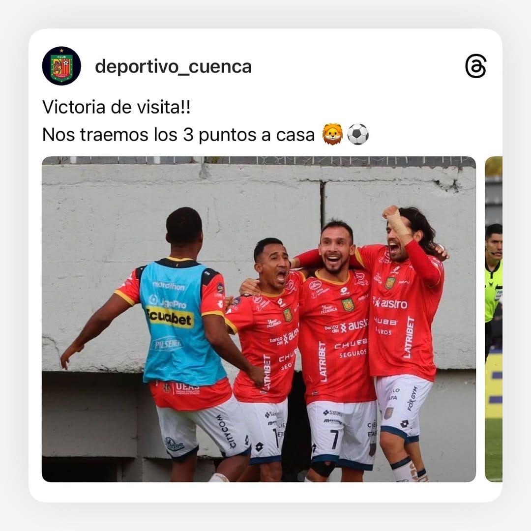Post 8 by Deportivo Cuenca (Fan Page) on Instagram (image)
